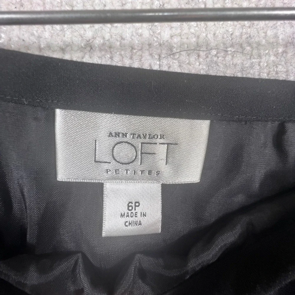 Ann Taylor‎ LOFT Petites Black Embroidered Paisley A-Line Skirt 6P 133590
